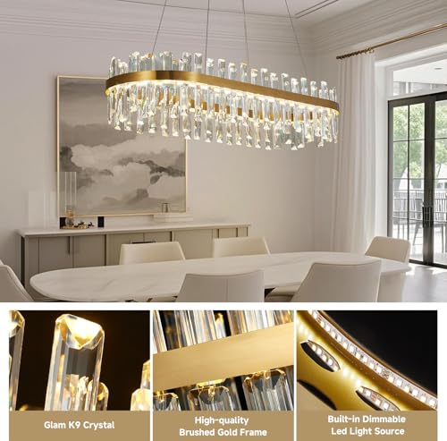 Modern Gold Crystal Chandelier