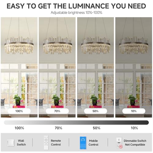 Nickel Led Modern Crystal Chandelier
