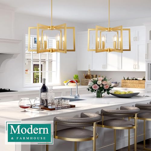 20" 62" Height Adjustable Gold Kitchen Chandelier for Dining Room