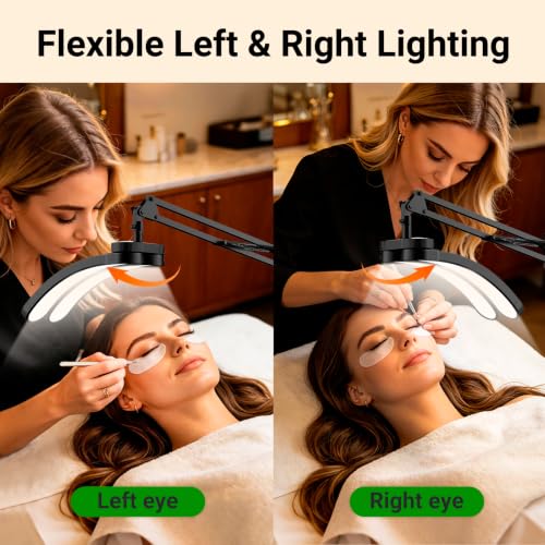 3-in-1 22" Half Moon Lash Light Remote LED Beauty Lamp 3 Color Shadow-Free (3 Count)