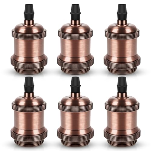 E26 Edison Vintage Lamp Socket for DIY Lighting (6 Count)