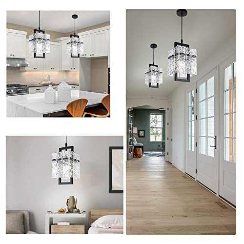 Black Crystal Pendant Light for Kitchen Island