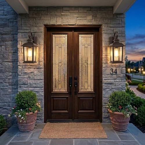 Brown Outdoor Wall Lights for House Garage 2 (2 Count)