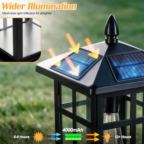 Post Solar Lights Outdoor 19" Solar Post Lights for Outside