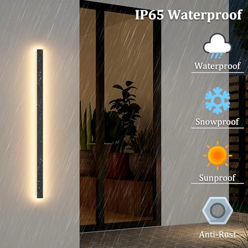 2 Pack 40Inch Long Outdoor LED Wall Lights 3000K Modern Exterior Wall Light Fixtures IP65 Waterproof for House Porch Courtyard (2 Count)