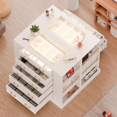 Closet Island with Glass Top