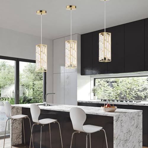 Modern 1 Light Crystal Pendant Light Kitchen Island (2 Count)