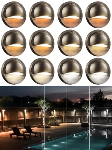 12 Pack 5CCT 3.74inch Low Voltage LED Deck Lights (12 Count)