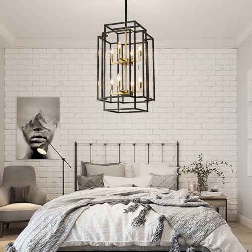 Black & Gold Foyer Lighting Fixture 8