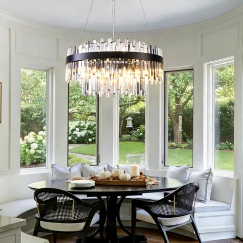 9 Light Black Crystal Chandelier