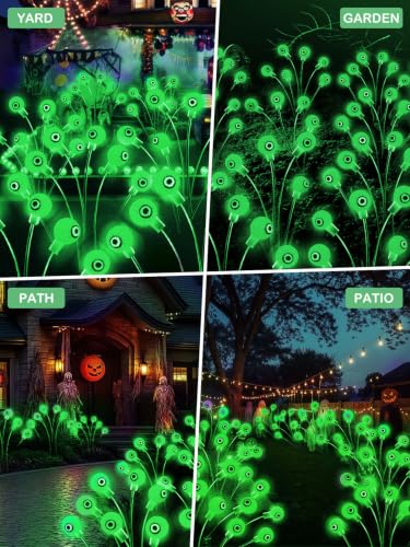6 Pack Solar Halloween Decorations Outdoor 36 LED Solar Eyeball Lights (6 Count)