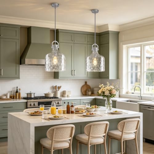 15" Oversized Large Hammered Glass Pendant Lights Kitchen Island Lighting