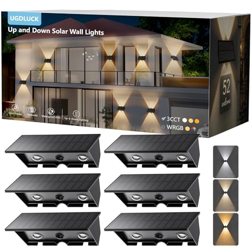 6PACK Solar Sconce Lights Outdoor