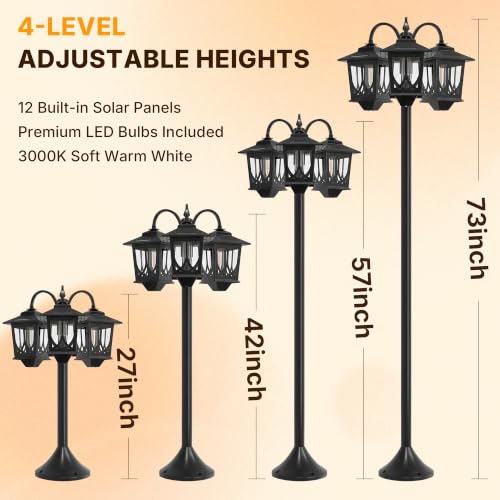 3 Head Solar Lamp Post Light