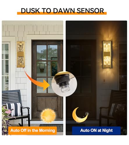 15.3" Dusk to Dawn Outdoor Wall Lights (2 Count)