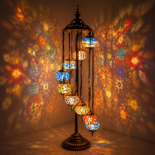Turkish Floor Lamp Moroccan Lamp 9 Globes Style