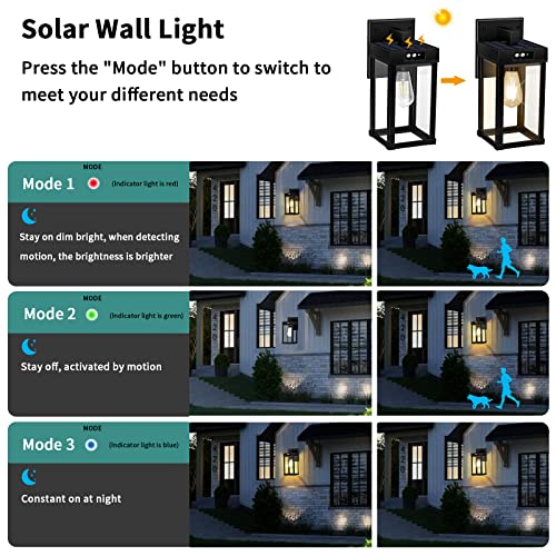 Solar Wall Lights Outdoor with Motion Sensor