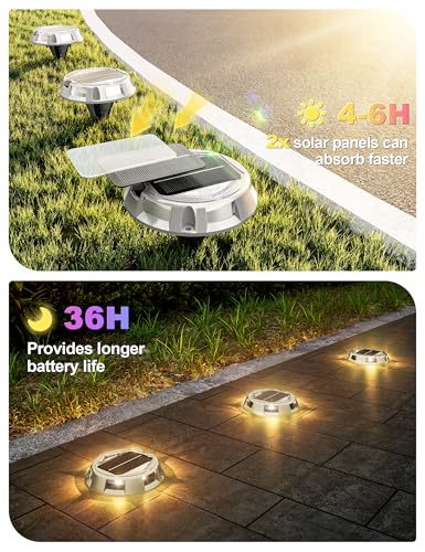 Solar Driveway Lights with Remote Control 12 Pack (12 Count)