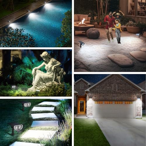 Solar Spotlight Outdoor Waterproof Dusk to Dawn Cool White 10 Pack (10 Count)