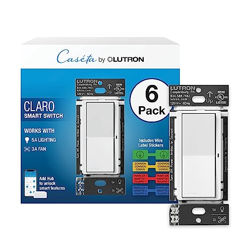 Caseta Claro Smart Switch for Lighting and Fans (6 Count)