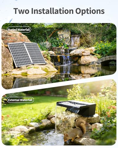 55W Solar Pond Waterfall Spillway with Fountain Pump