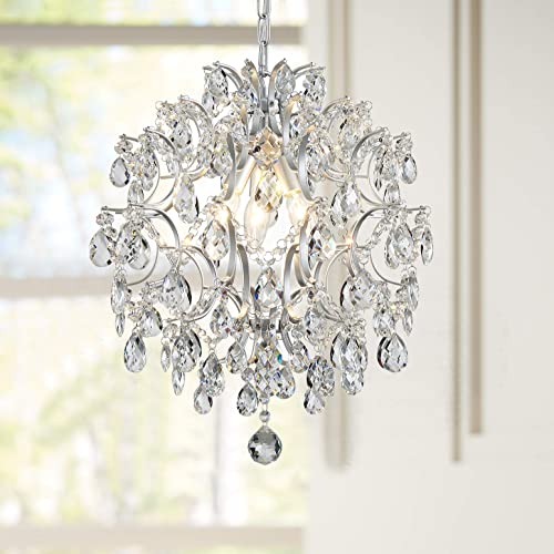 Chandelier Crystal Raindrop Lighting Ceiling Light Fixture Lamp for Dining Room Bathroom Bedroom Livingroom Entryway 3 E12 Bulbs Required D16 in x H18 in