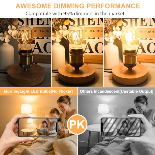 Dimmable A19 Vintage LED Edison Bulbs 60W (6 Count)