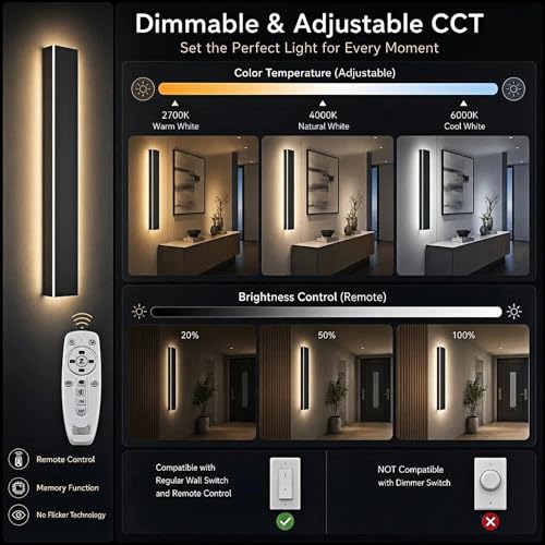 2pack 39in Modern Outdoor Wall Light