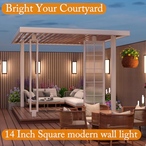 14in Dusk to Dawn Modern Black Outdoor Wall Light Fixtures