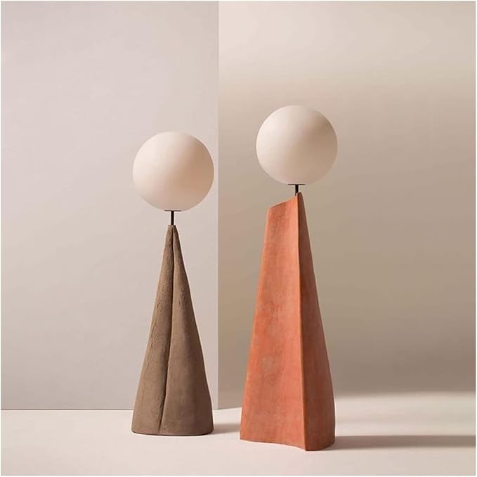 Floor Lamp Resin Floor Lamp Living Room Design Decorative Floor Lamp Simple Bedroom Art Lamp (Without Light Source) Standing Reading Lamps (Color : Brown)