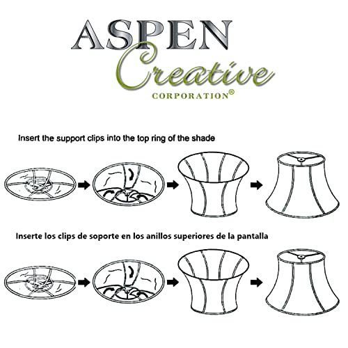 38004 Traditional Handsewn Bell Shaped Collapsible Spider Construction Lamp Shade in Cream