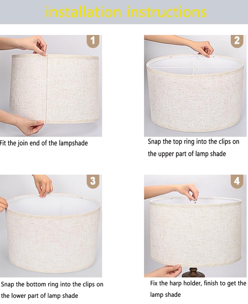 Lamp Shade Beige Drum Lampshades for Table & Floor Lamps