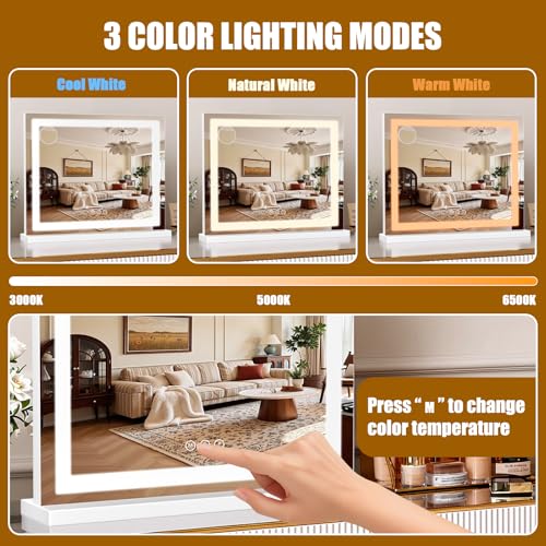 Vanity Mirror with Lights 23"x19"