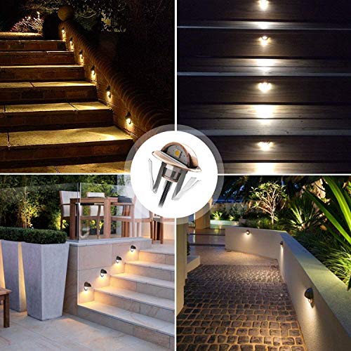 LED Stair Light Low Voltage Waterproof IP65 Outdoor F1.38 Wood Recessed LED Deck Lighting Yard Garden Patio Step Landscape Pathway Decor Lamp (30 Count)