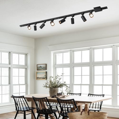 8 Light LED Track Lighting Kit with 6.6FT H Track Lighting Rails & Floating Canopy Connector