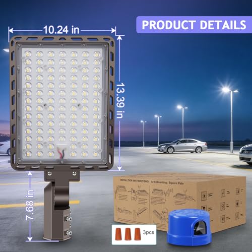 240W LED Parking Lot Light Slip Fitter LED Pole Light 5000K IP65