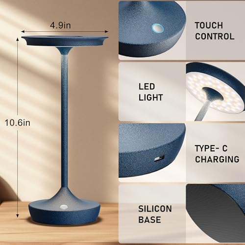 LED Rechargeable Cordless Outdoor 6000mAh Battery Table Lamp 2 (2 Count)