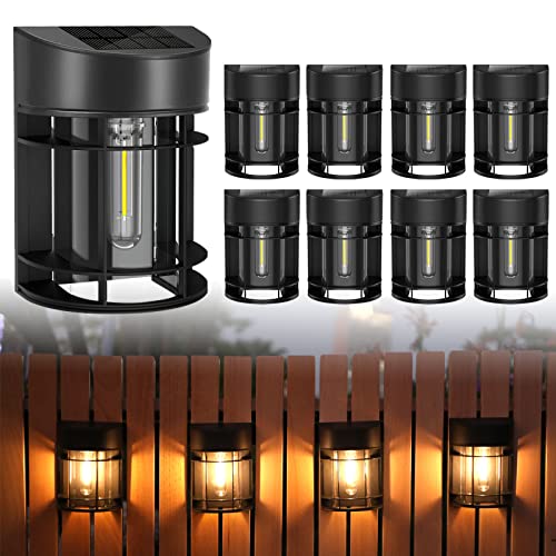Solar Fence Lights Outdoor (8 Count)