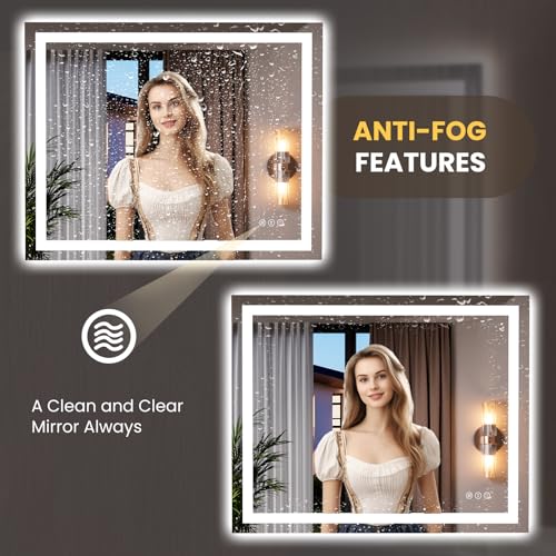 39.4"x31.5" LED Bathroom Mirror with Lights