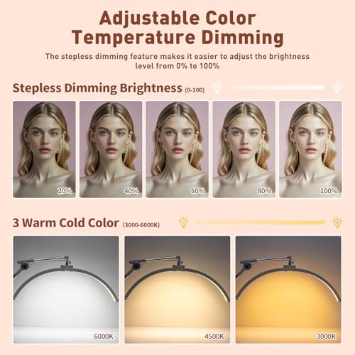 2026 Upgrade Lash Light for Eyelash Tech with 4 Wheel Rolling Base