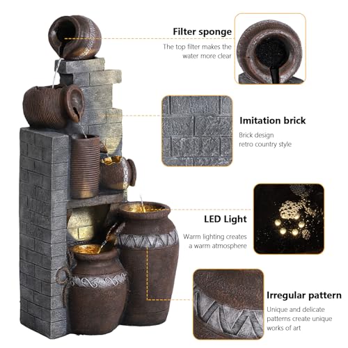 5 Tiers Garden Fountains Outdoor W