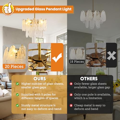 Modern Gold Cloud Glass Chandeliers (4 Count)