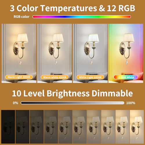 Wireless Battery Operated Antique Brass Wall Sconces Set of 2 (2 Count)