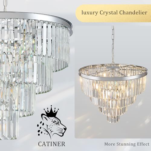 24" Modern Crystal Chandelier