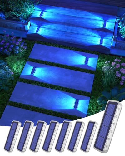 Blue Solar Step Lights (8 Count)