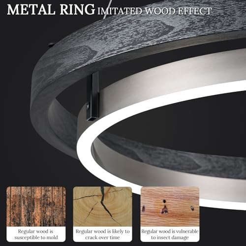 LED Ring Chandelier Dimmable Black Brushed Nickel Chandeliers