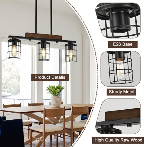 3 Light Farmhouse Kitchen Light Fixture