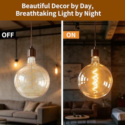Oversized Amber LED Edison Bulb 60 Watt Equivalent