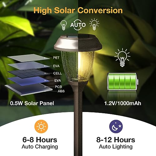 Solar Pathway Lights Outdoor (6 Count)