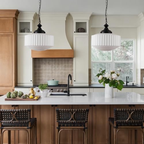 Vintage Milk Glass Pendant Light